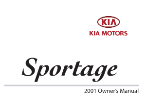 2001 KIA Sportage Owners Manual